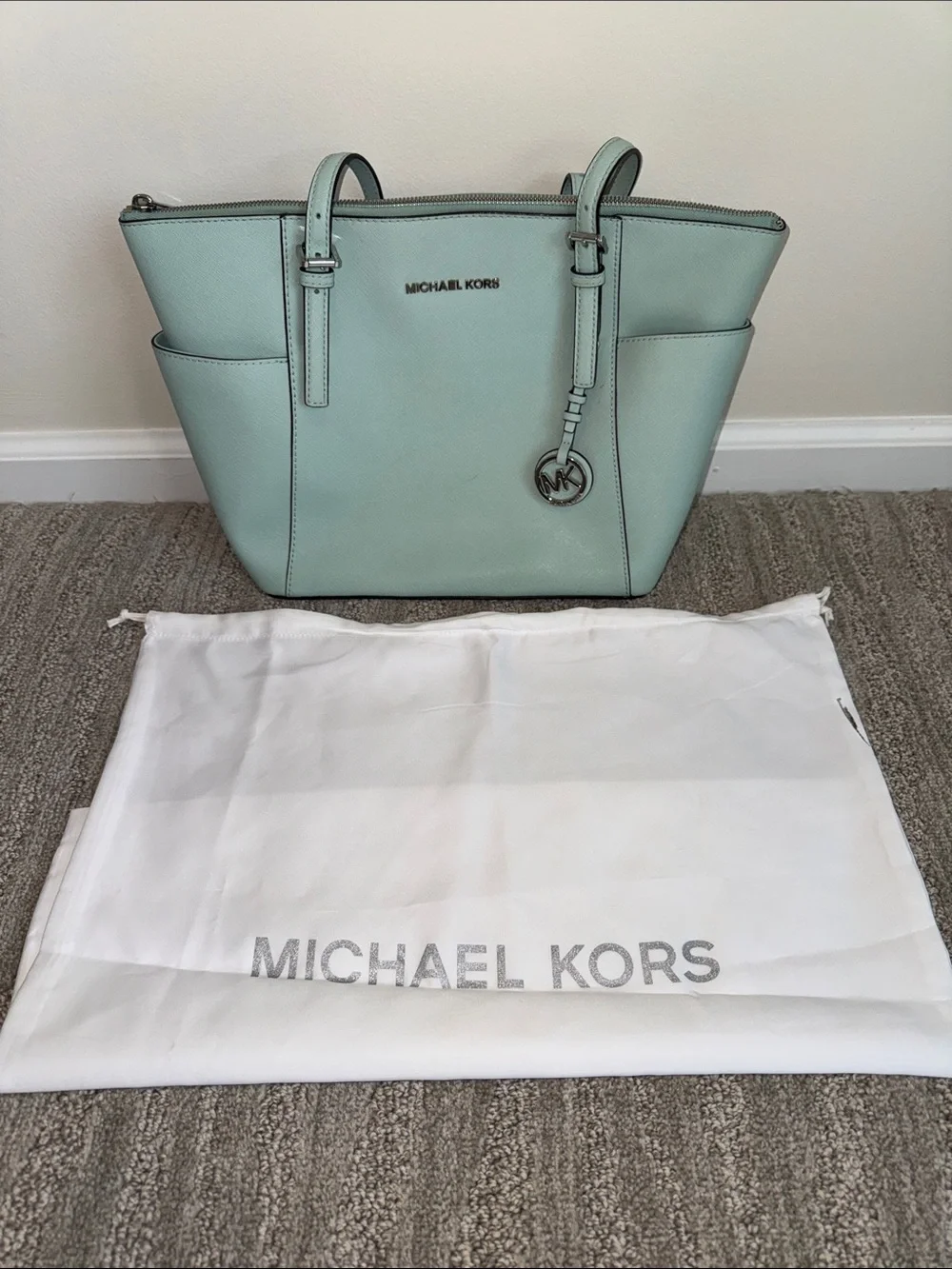 Michael Kors Mint Green Saffiano Leather Tote